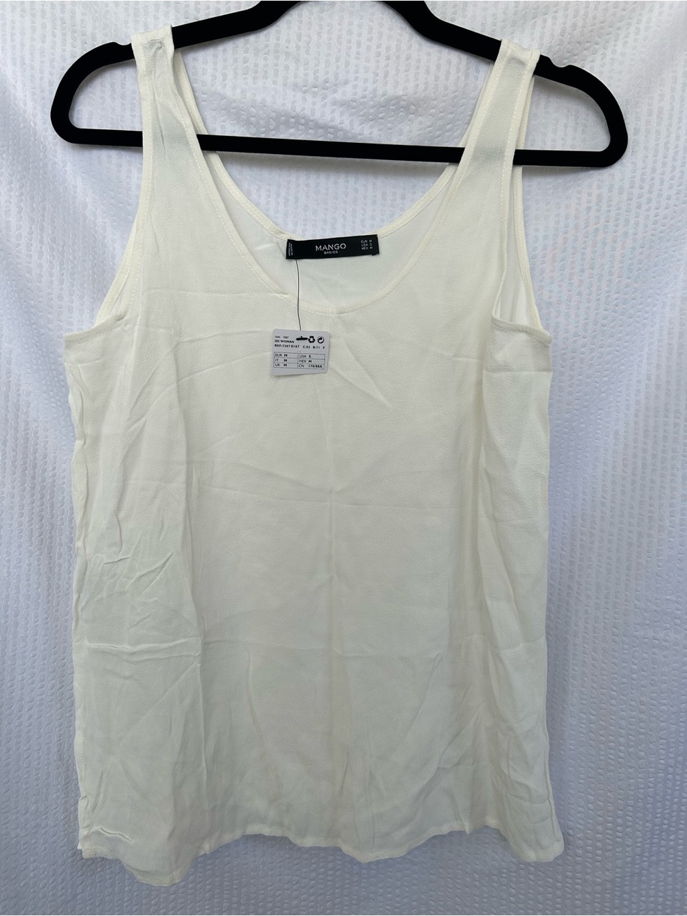 NWT Mango White Scoop Neck Tank Top Size Small